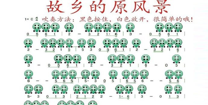 陶笛入门练习曲故乡的原风景曲谱讲解及指法介绍