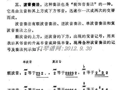 口琴波音奏法及练习谱1 口琴波音奏法及练习谱1