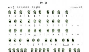 <strong><font color='#330099'>陶笛入门练习曲希望曲谱讲解及指法介绍</font></strong>