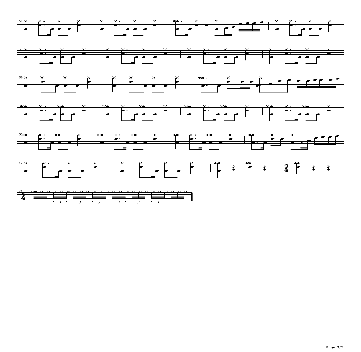 千千阙歌鼓谱2 千千阙歌架子鼓谱