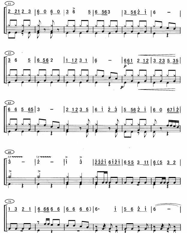 草原小骑兵(架子鼓谱)