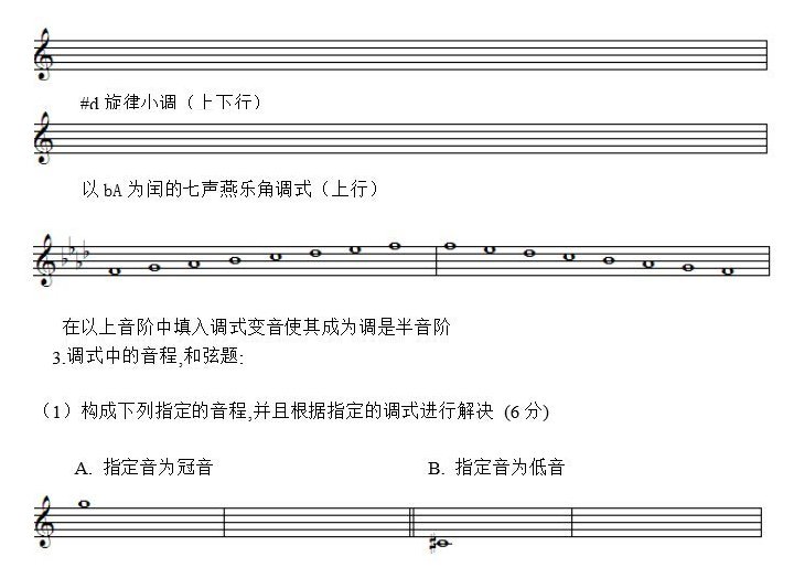 2011年星海音乐学院音乐乐理试题A卷