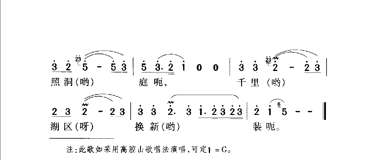 中国名歌《洞庭鱼米乡》歌曲简谱3