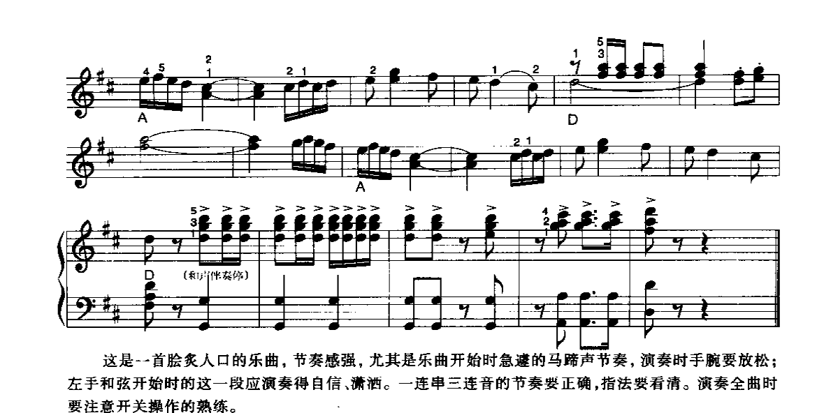 电子琴乐曲谱《西班牙斗牛舞》五线谱