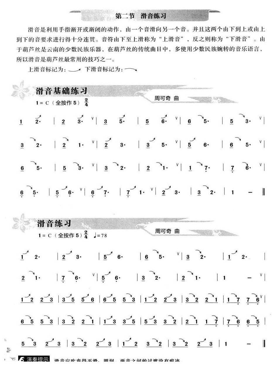 葫芦丝滑音练习1