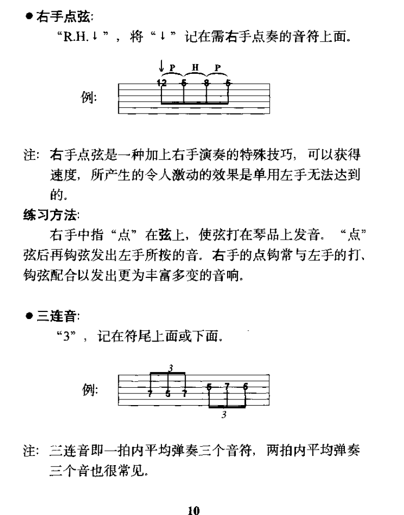 电吉他标记说明10