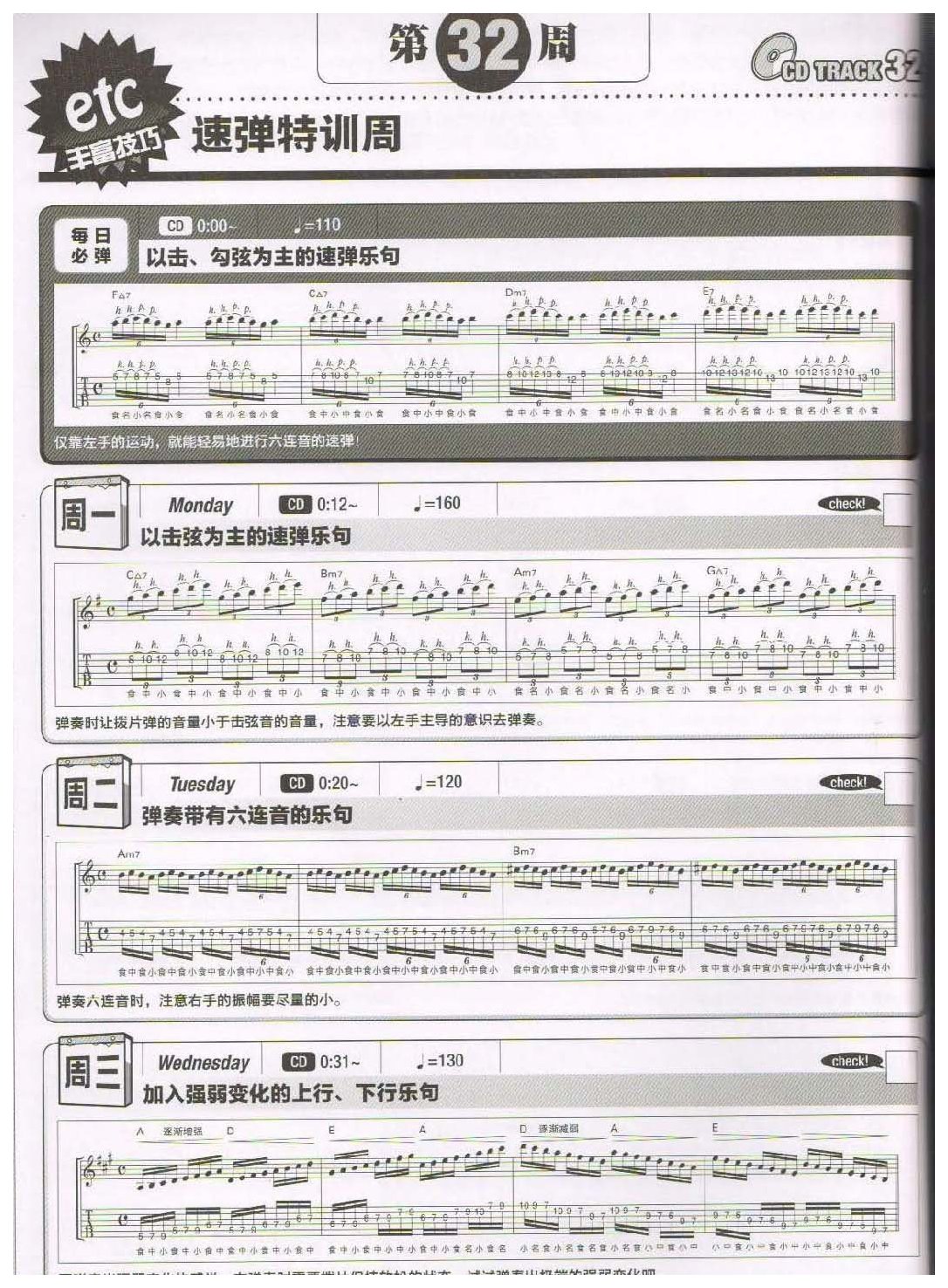 电吉他365日练习《速弹特训周》第32周