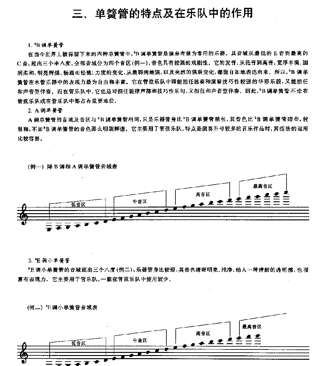 单簧管的特点及在乐队中的作用