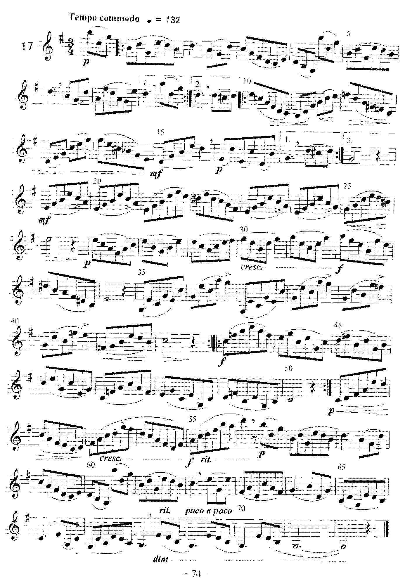 单簧管综合性练习及中外名曲与练习曲《富有“表情”的练习曲(1-18)》