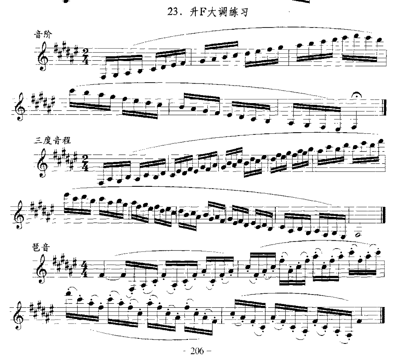 单簧管日常基础技术练习曲《升F大调练习》