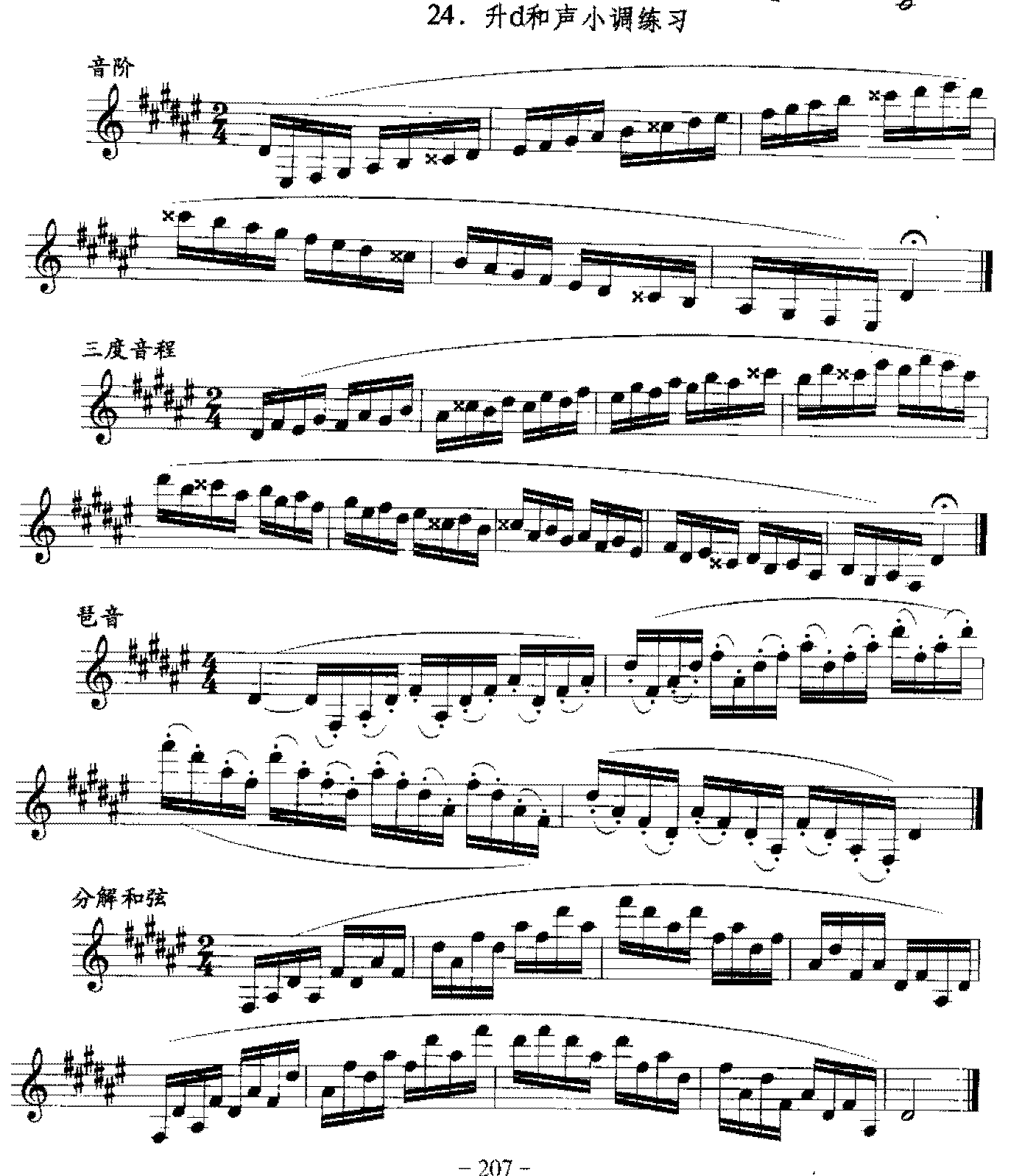 单簧管日常基础技术练习曲《升d和声小调练习》