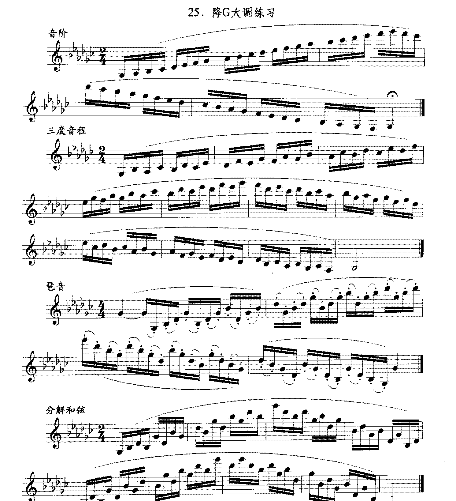 单簧管日常基础技术练习曲《降G大调练习》
