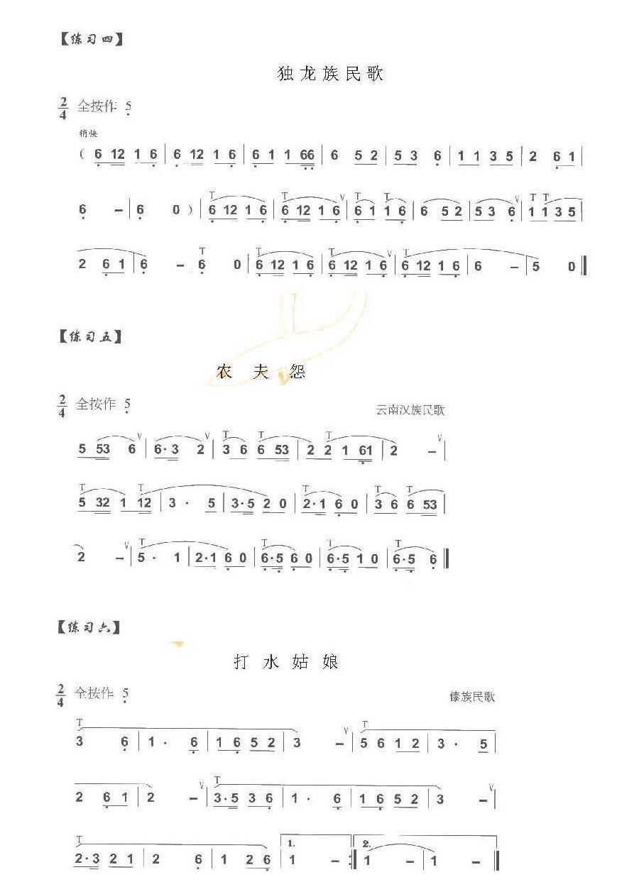 巴乌入门练习《巴乌“6”音的练习》