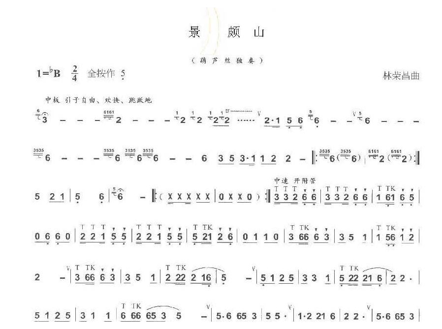 巴乌中高级乐曲《景颇山》林荣昌曲