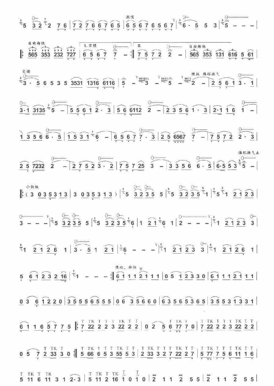 巴乌中高级乐曲《赶 摆》尹懋全/哏德全曲