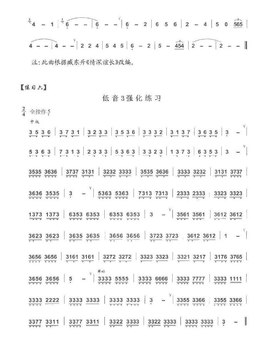 巴乌手指强化练习
