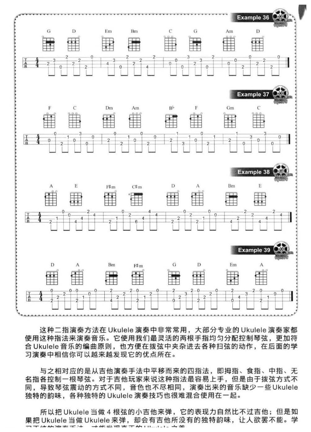 尤克里里右手分解拨弦技巧