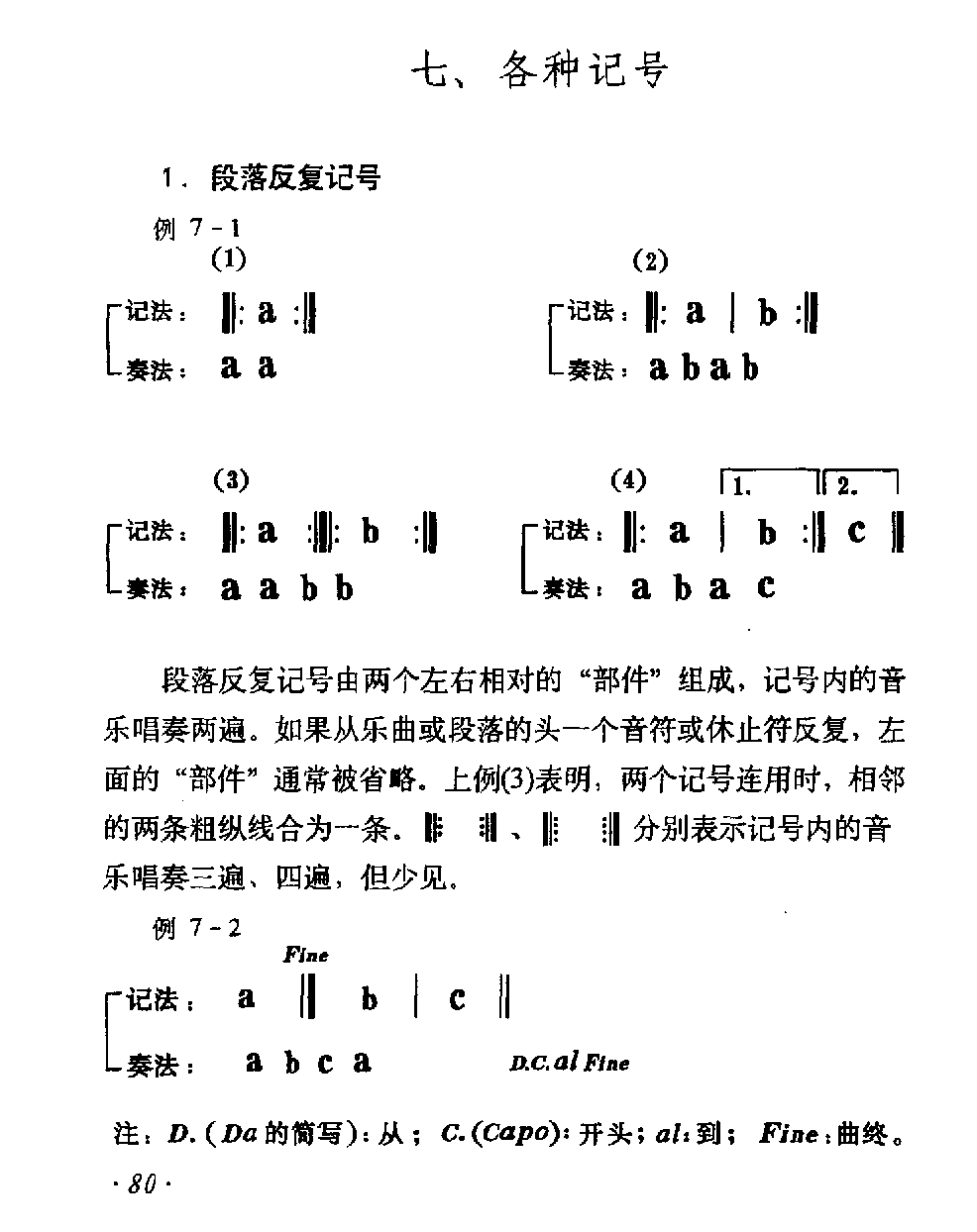 各种记号《段落反复记号》