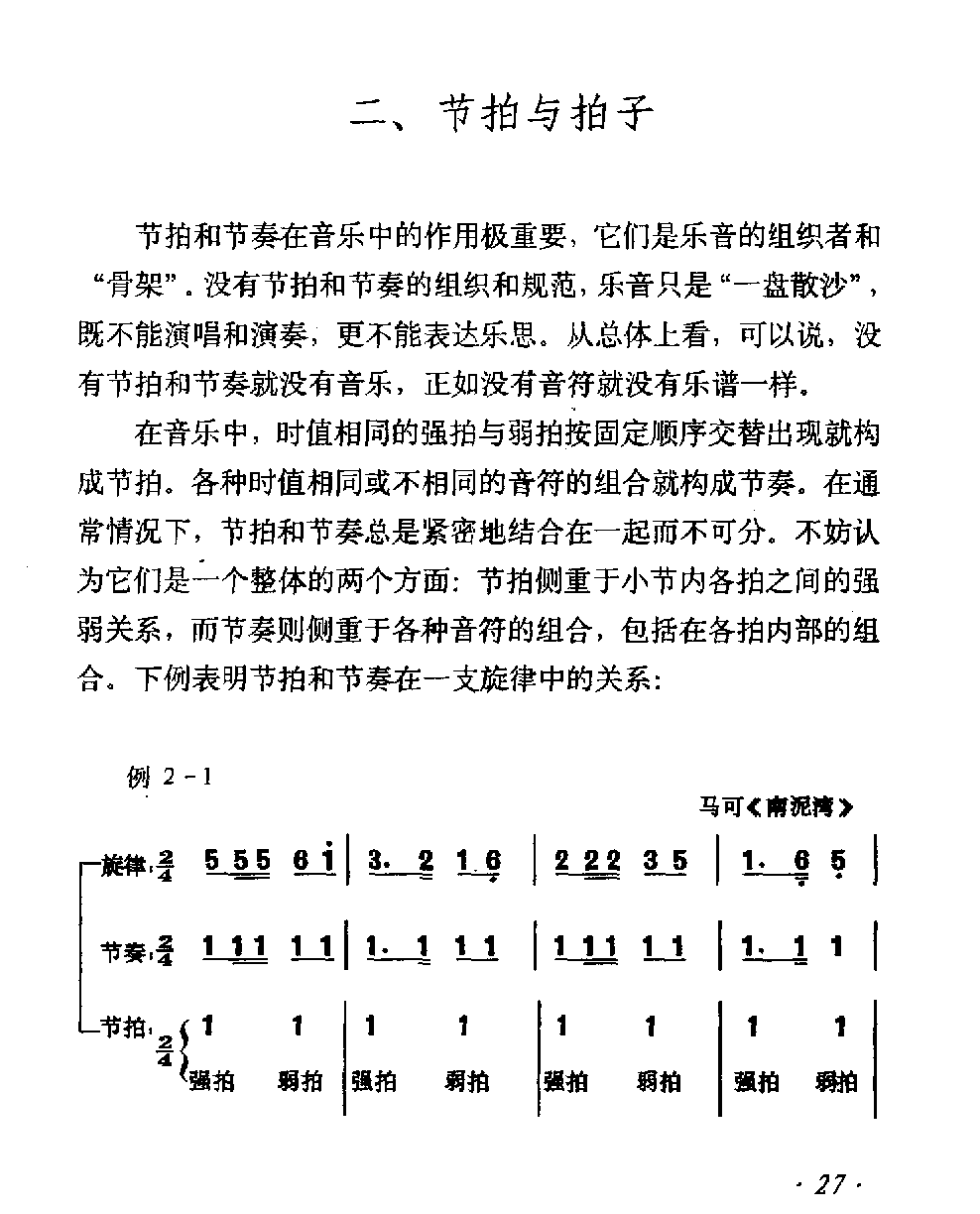 简谱基础知识《节拍与拍子》