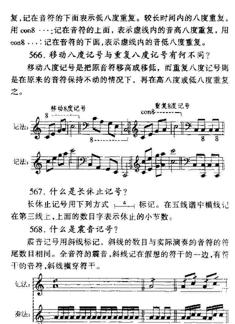记谱法中常用记号知识解答