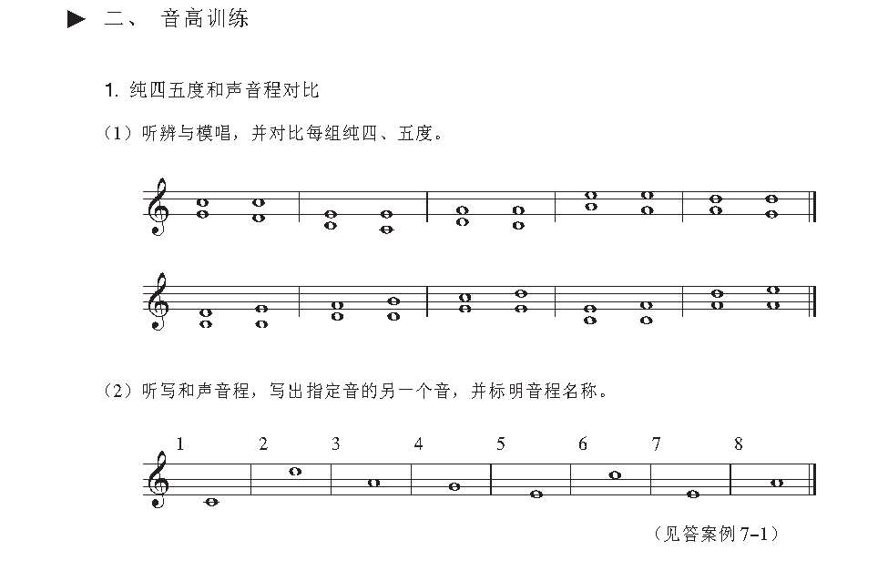 《音高训练》纯四五度和声音程对比与音阶的听辨练习