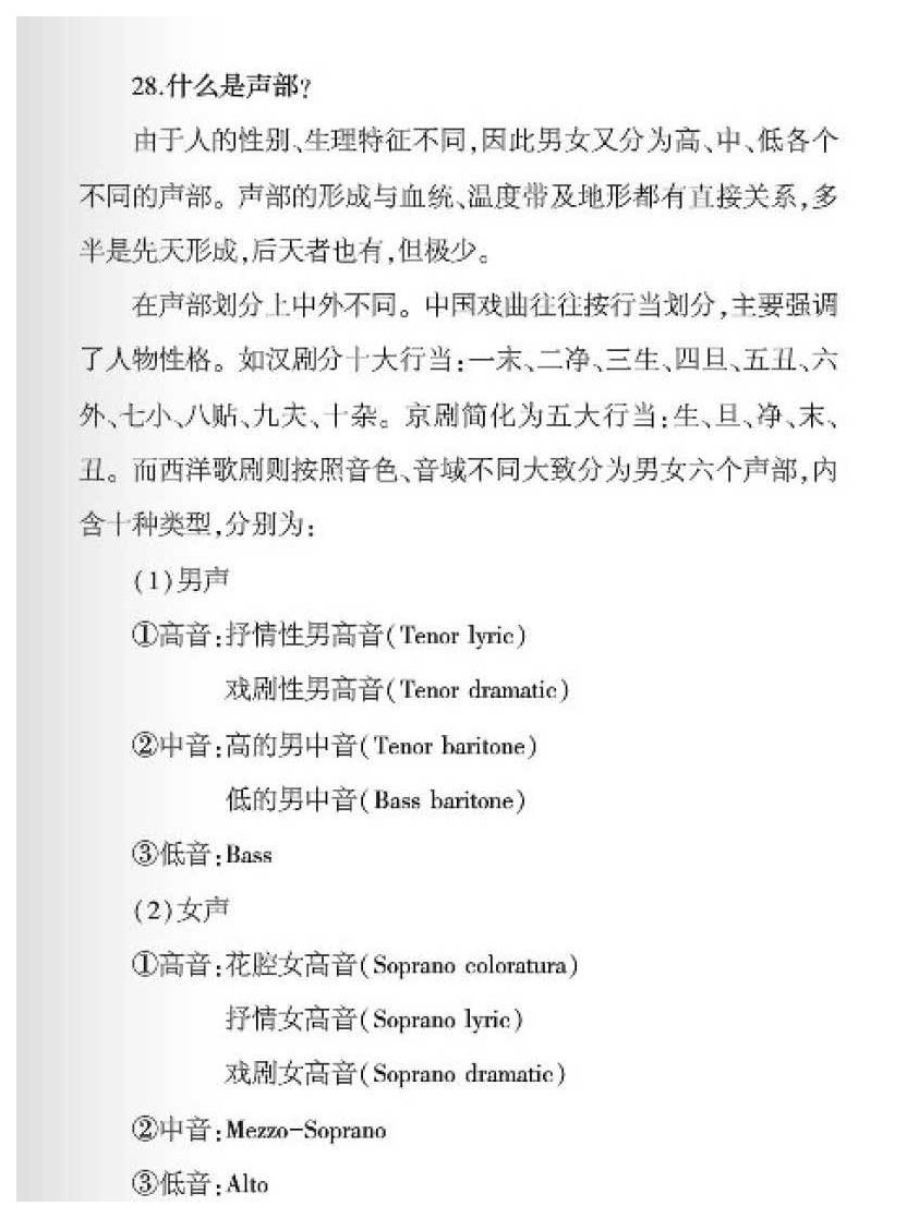 声乐基础知识《什么是声部？》