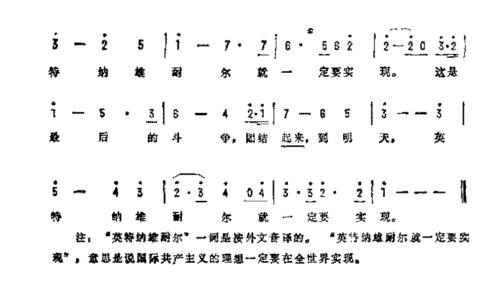 历史歌曲简谱《国际歌》