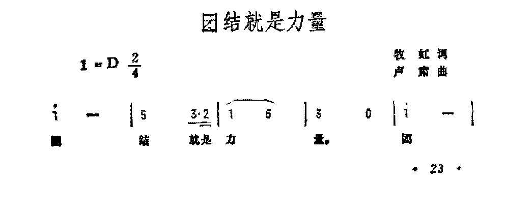 历史歌曲简谱《团结就是力量》