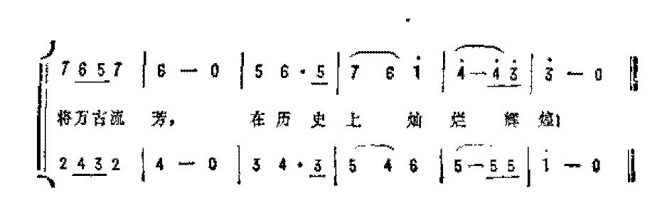 历史歌曲简谱《延安颂》