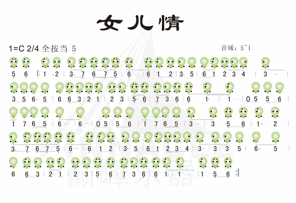 陶笛名曲《女儿情》全按当5