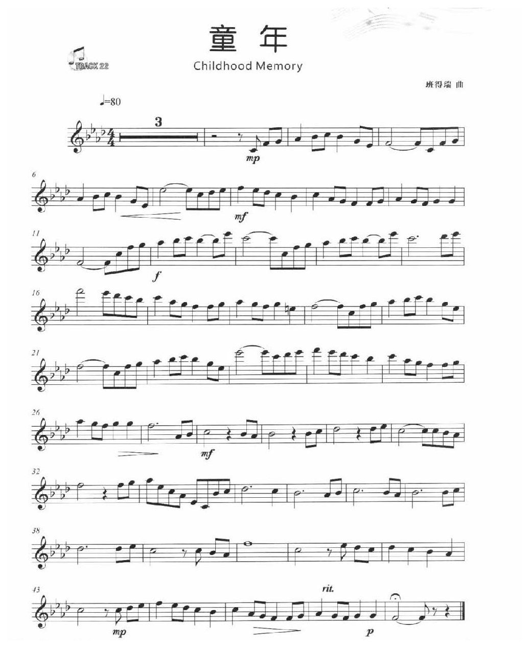 情调音乐类长笛曲《童年 ChildhoodMemory》班得瑞
