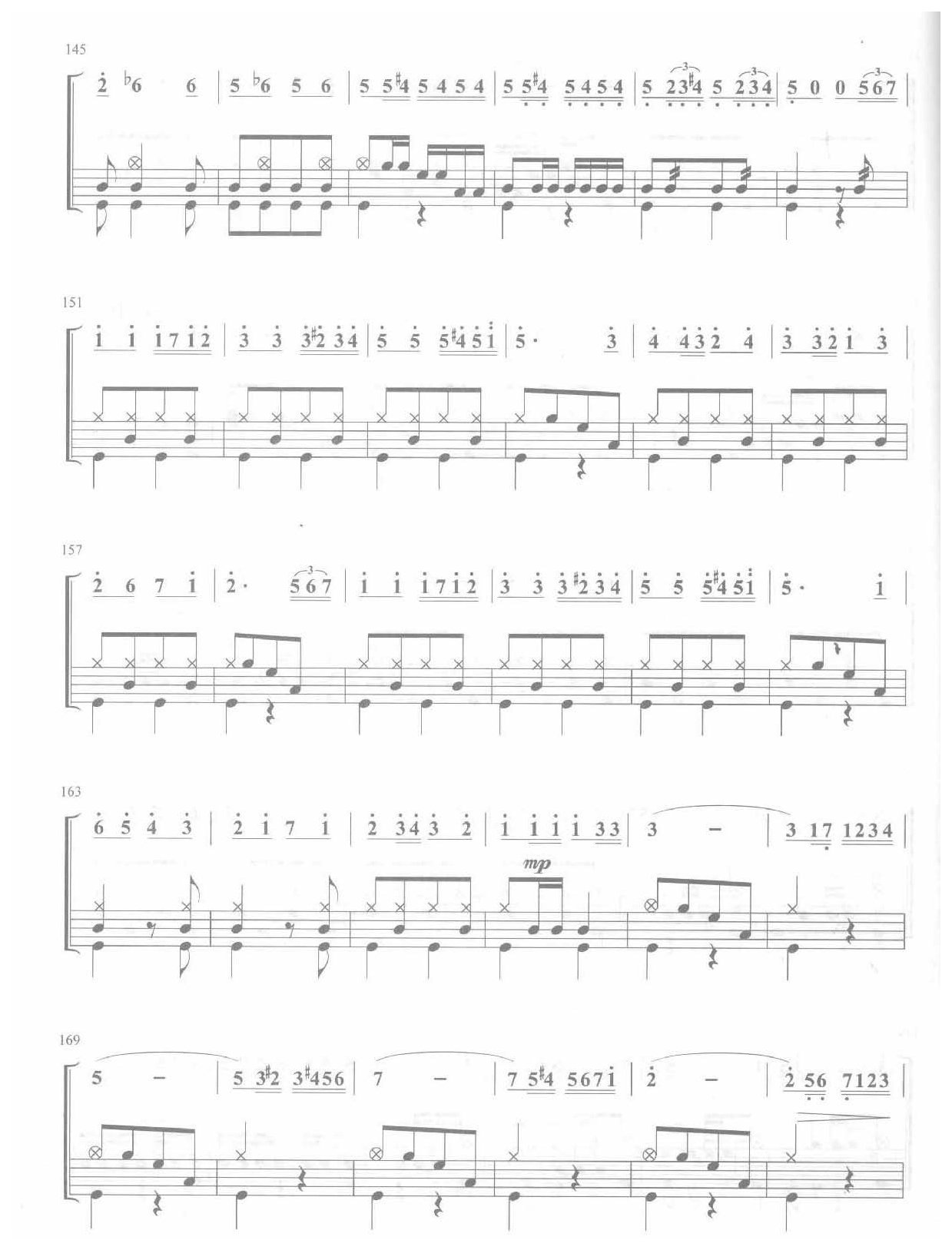 爵士鼓独奏乐曲谱《美国巡逻兵进行曲 五鼓》米切姆 作曲