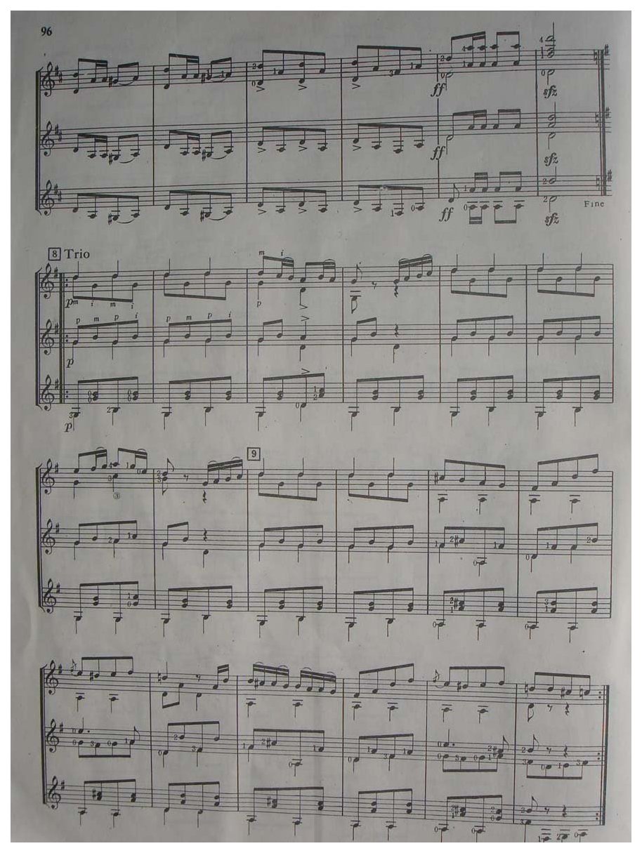 古典吉他三重奏乐曲《军队进行曲》[奥]舒柏特曲