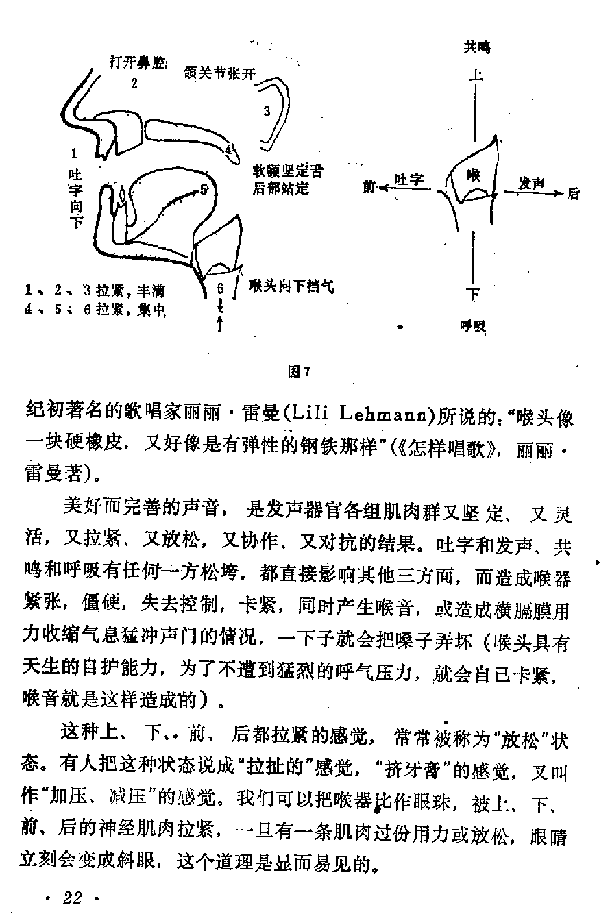 声乐教学笔记《喉头向下挡气吐字发音法》
