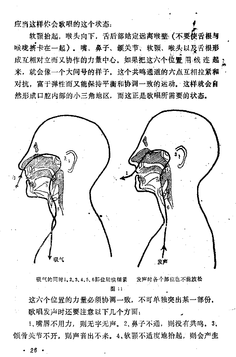 声乐教学笔记《喉头向下挡气吐字发音法》