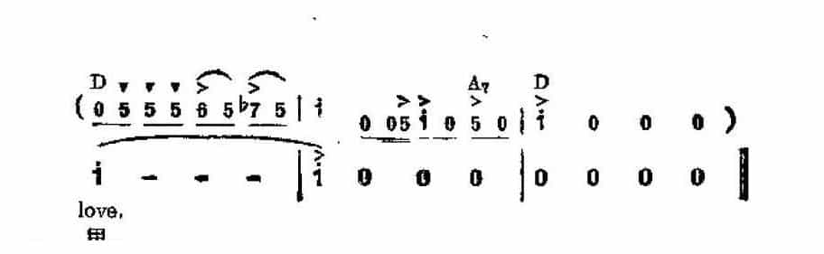 吉他伴奏谱《蓝色探戈》[美]帕累什 词/ 安德森 曲