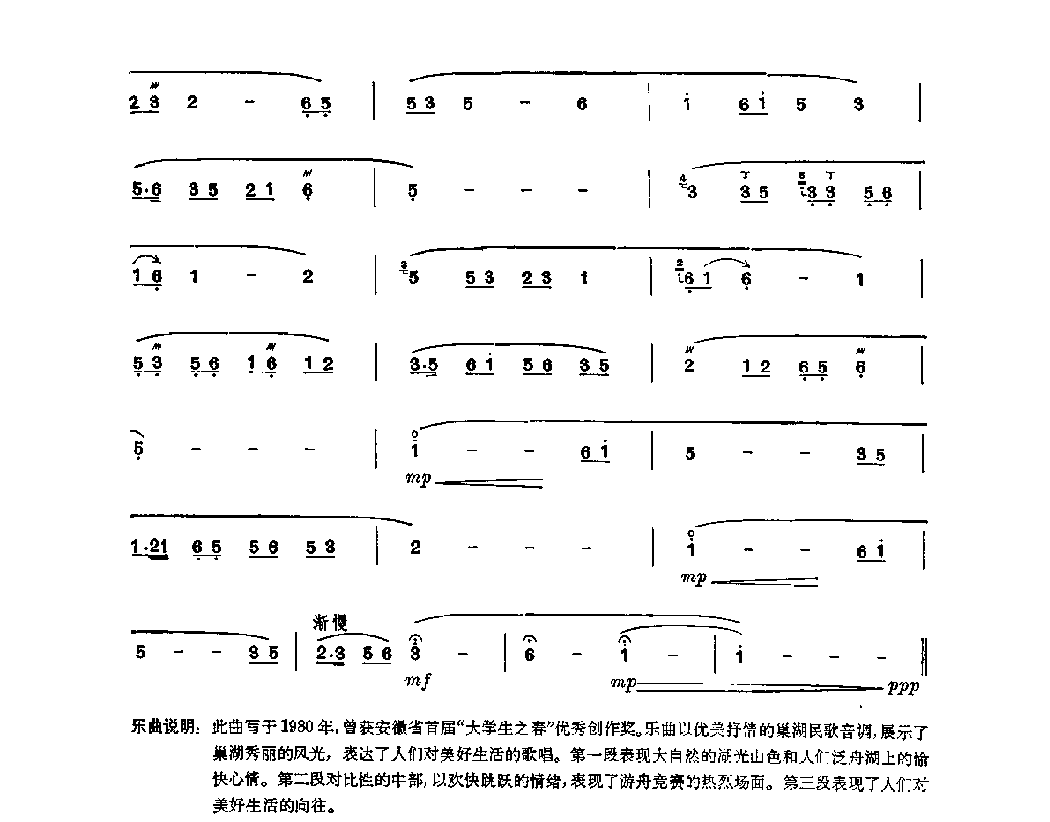 笛子独奏曲《巢湖泛舟》刘正国/曲