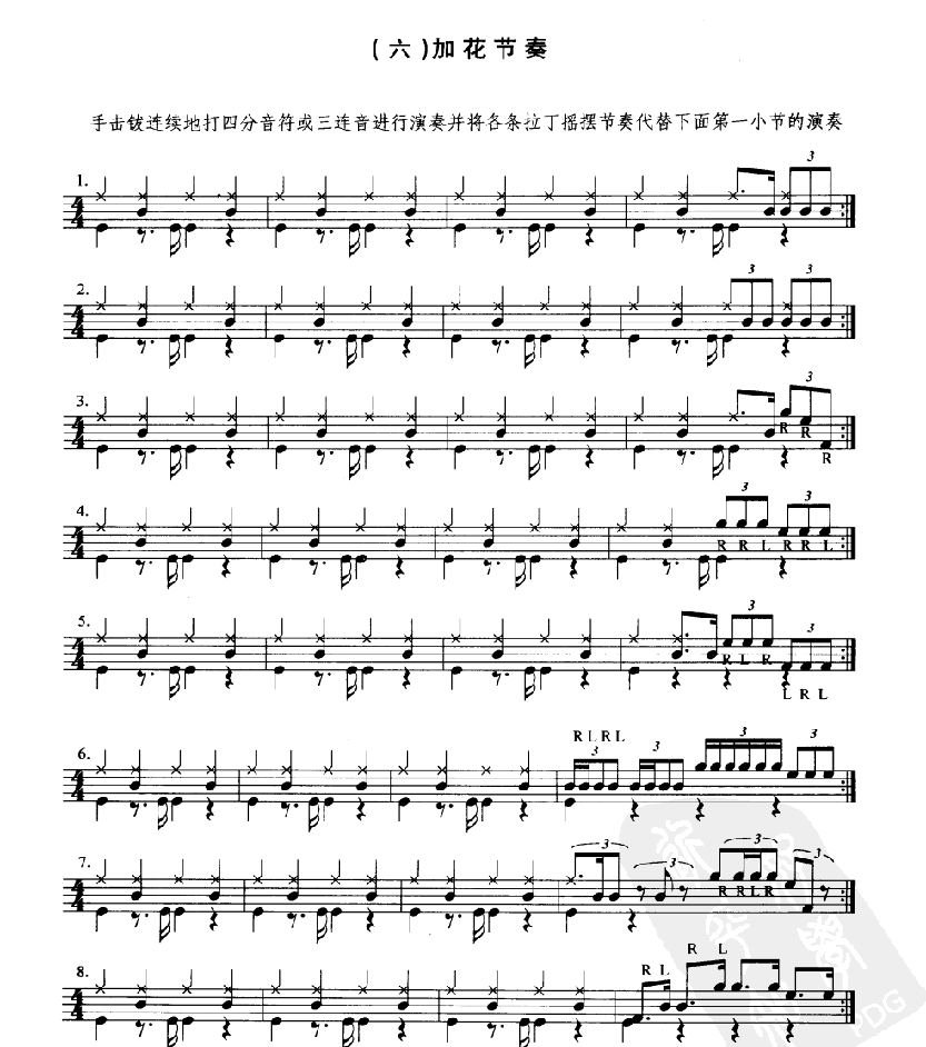 爵士鼓七级加花节奏练习