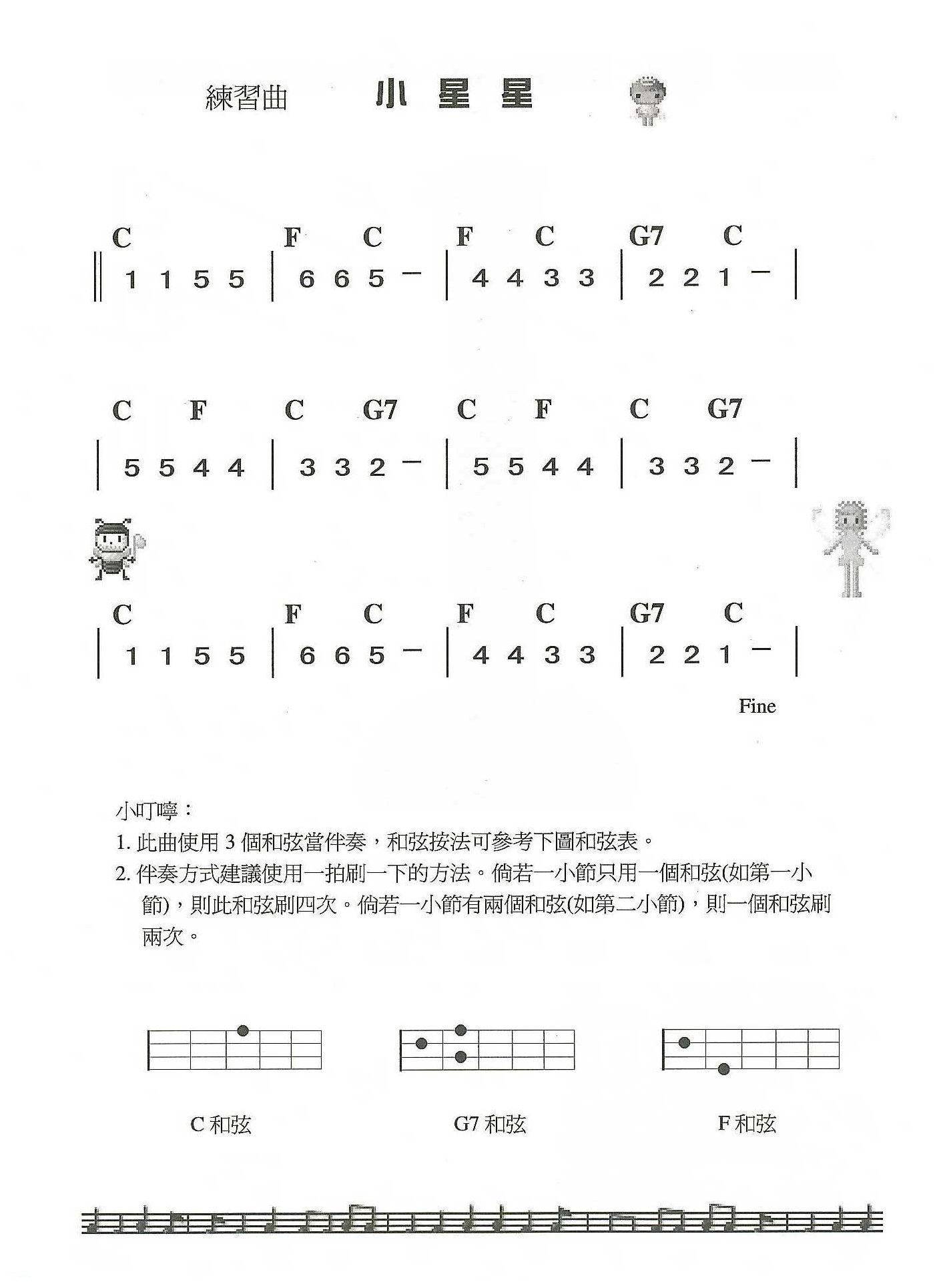 认识尤克里里C调音阶(1-1) 小星星/小毛贼