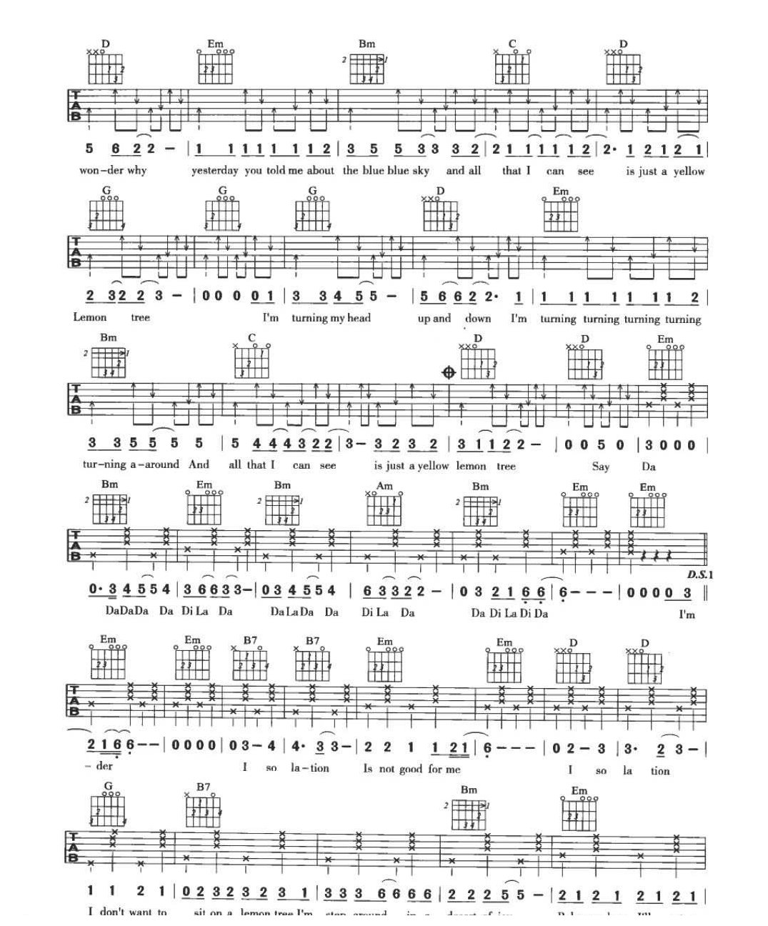 英文吉他名曲《Lemon Tree 柠檬树》傻瓜花园
