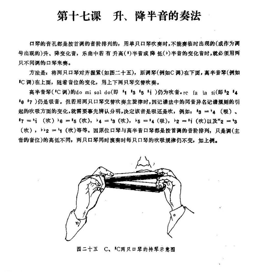 口琴升、降半音的奏法与练习乐曲谱