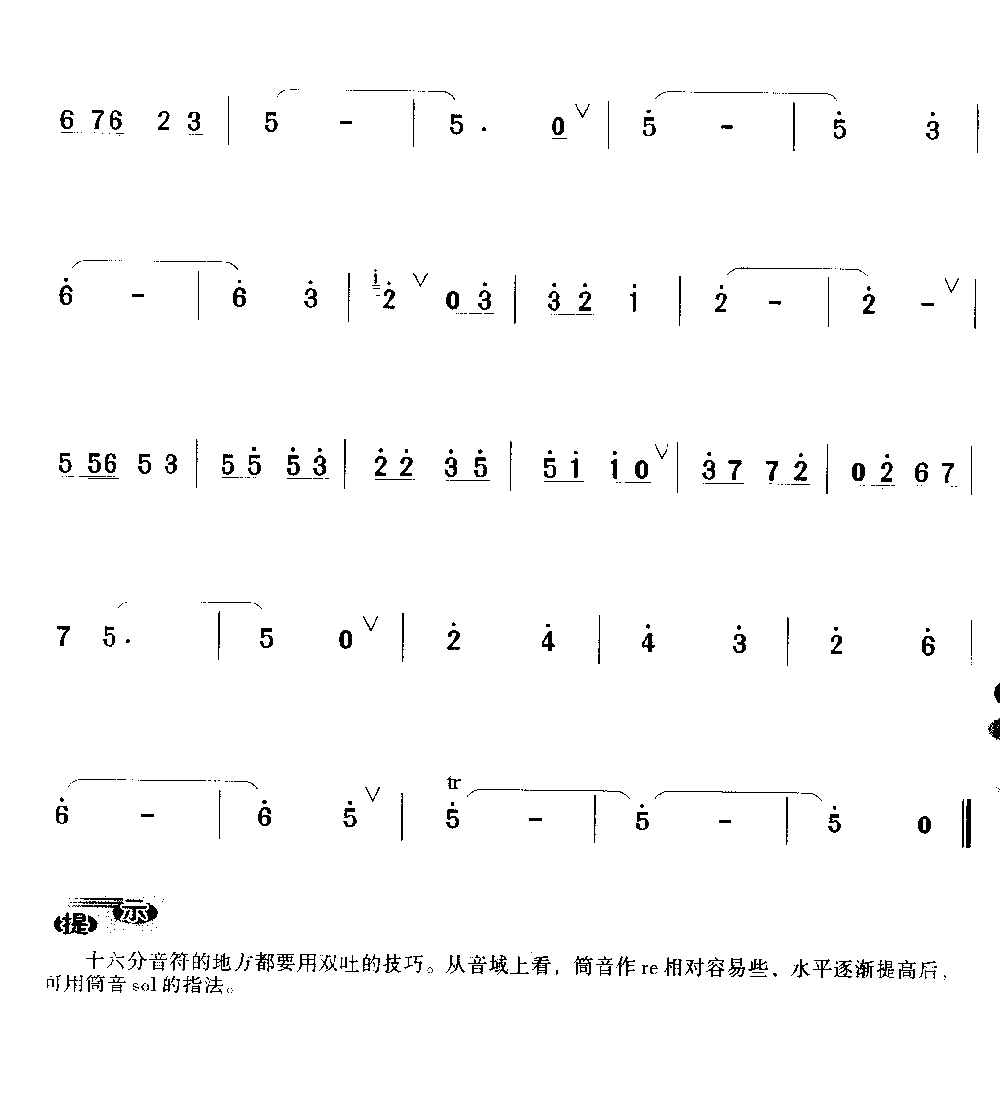 洞箫入门练习乐曲《在希望的田野上》施光南 曲