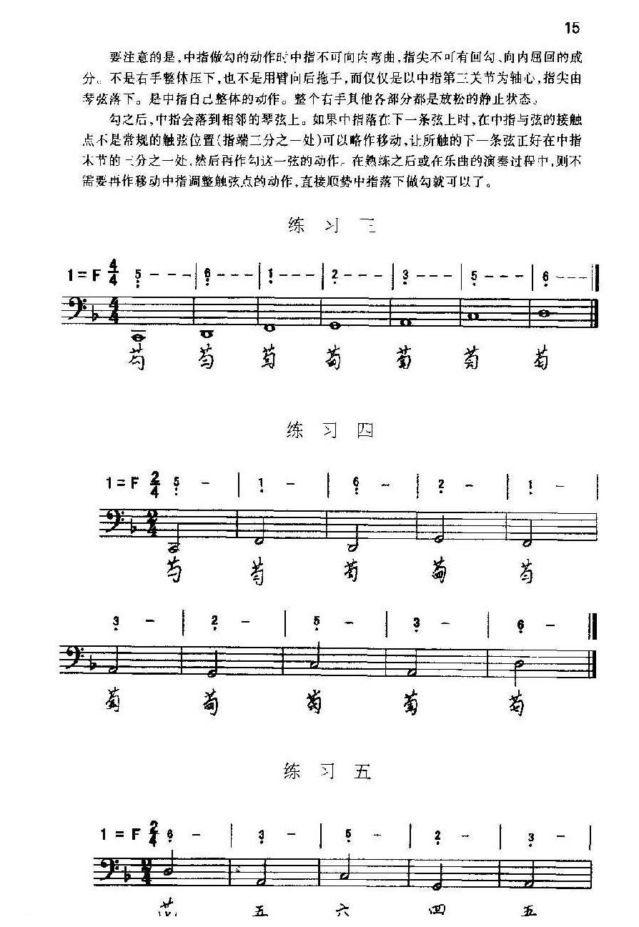 古琴右手基本指法