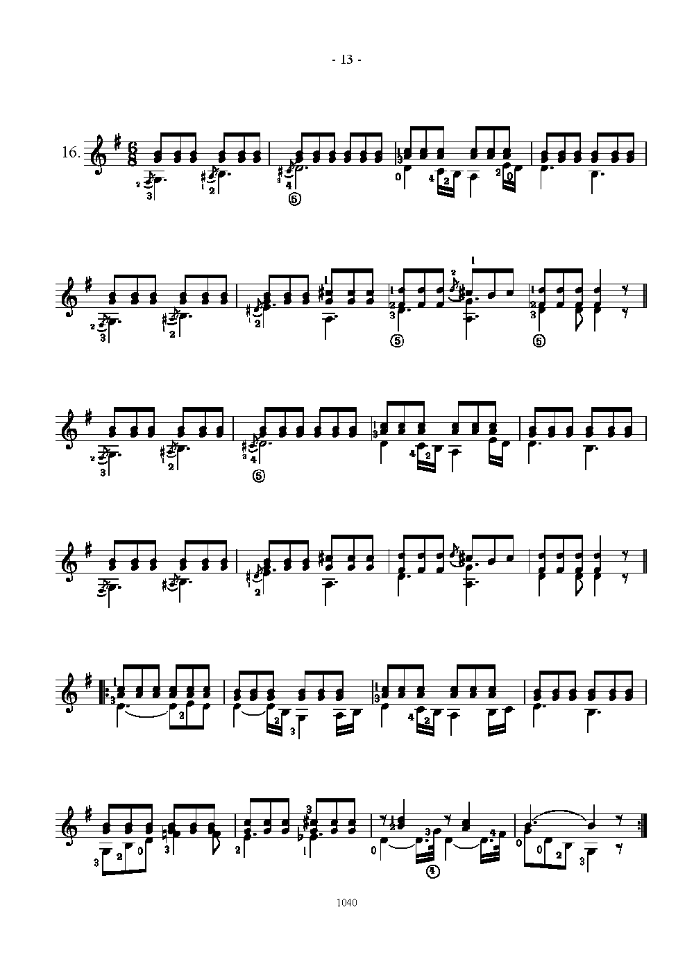 阿瓜多吉他练习曲《Cords with three notes》