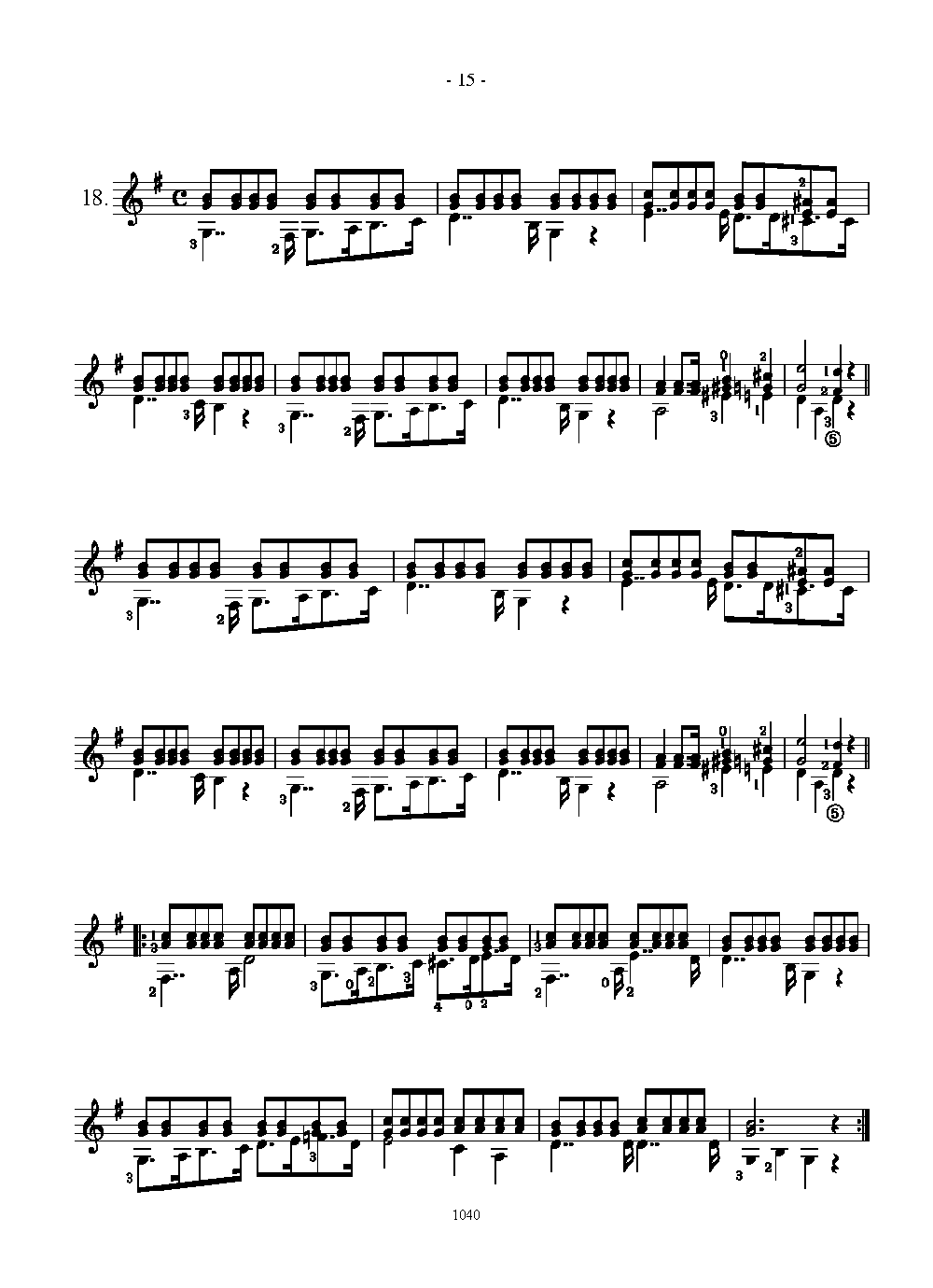 阿瓜多吉他练习曲《Cords with three notes》