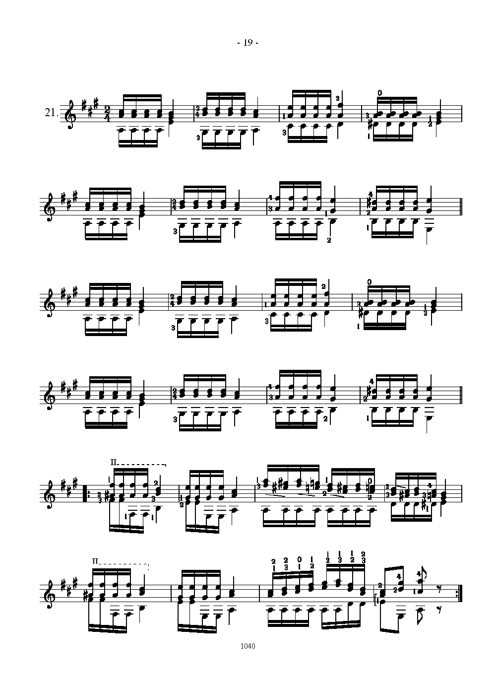 阿瓜多吉他练习曲《Cords with three notes》