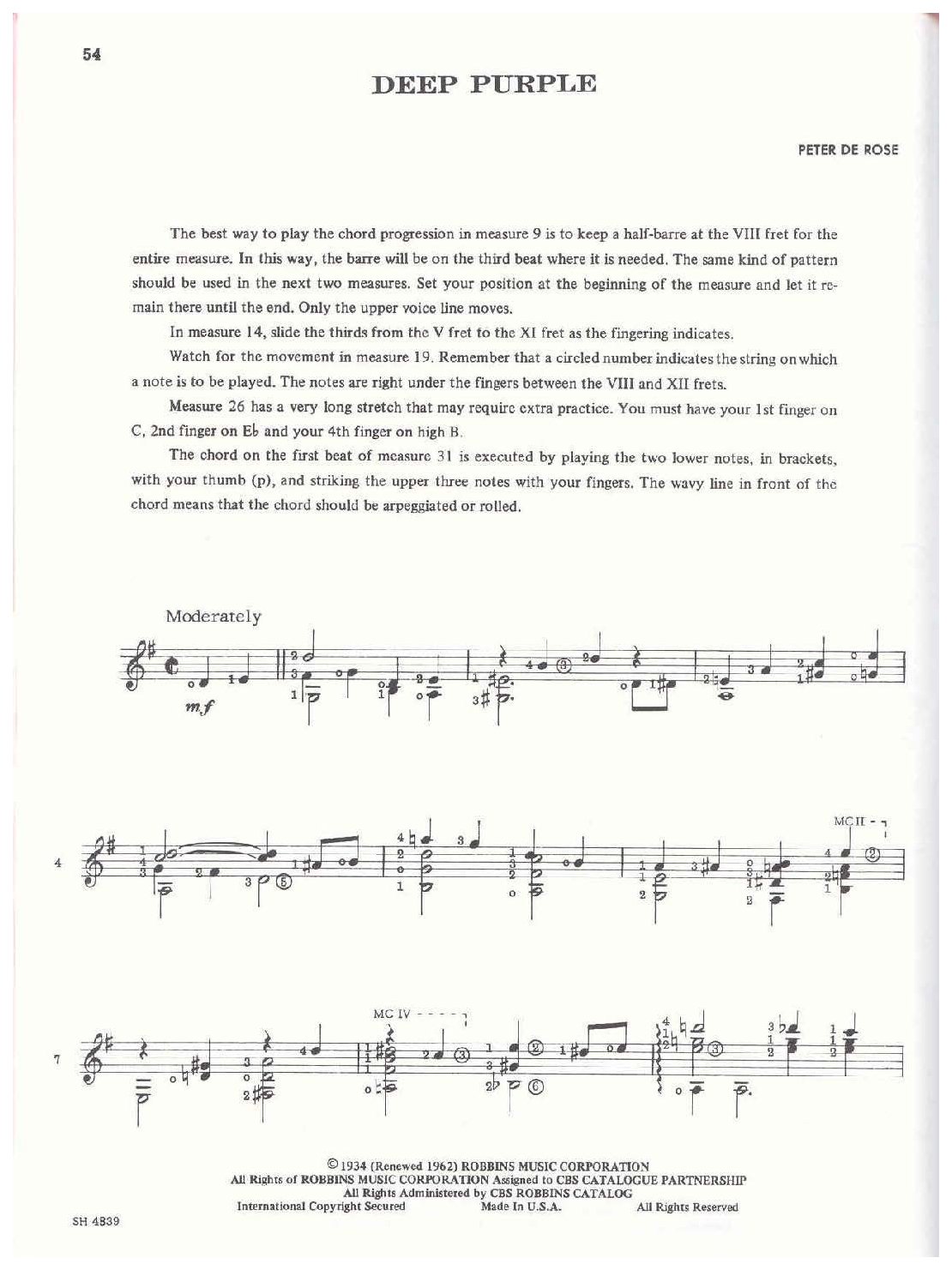 当代抒情古典吉他曲《Deep purple》劳林多·阿尔梅达编曲