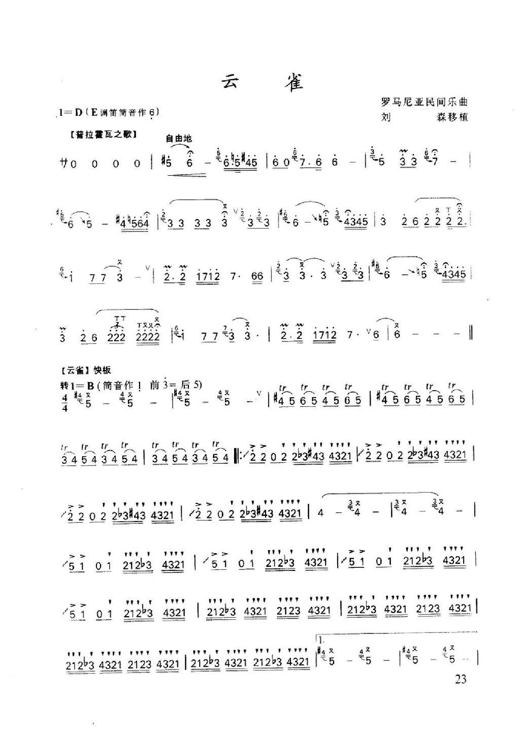 笛子名曲[云雀&罗马尼亚民间乐曲]