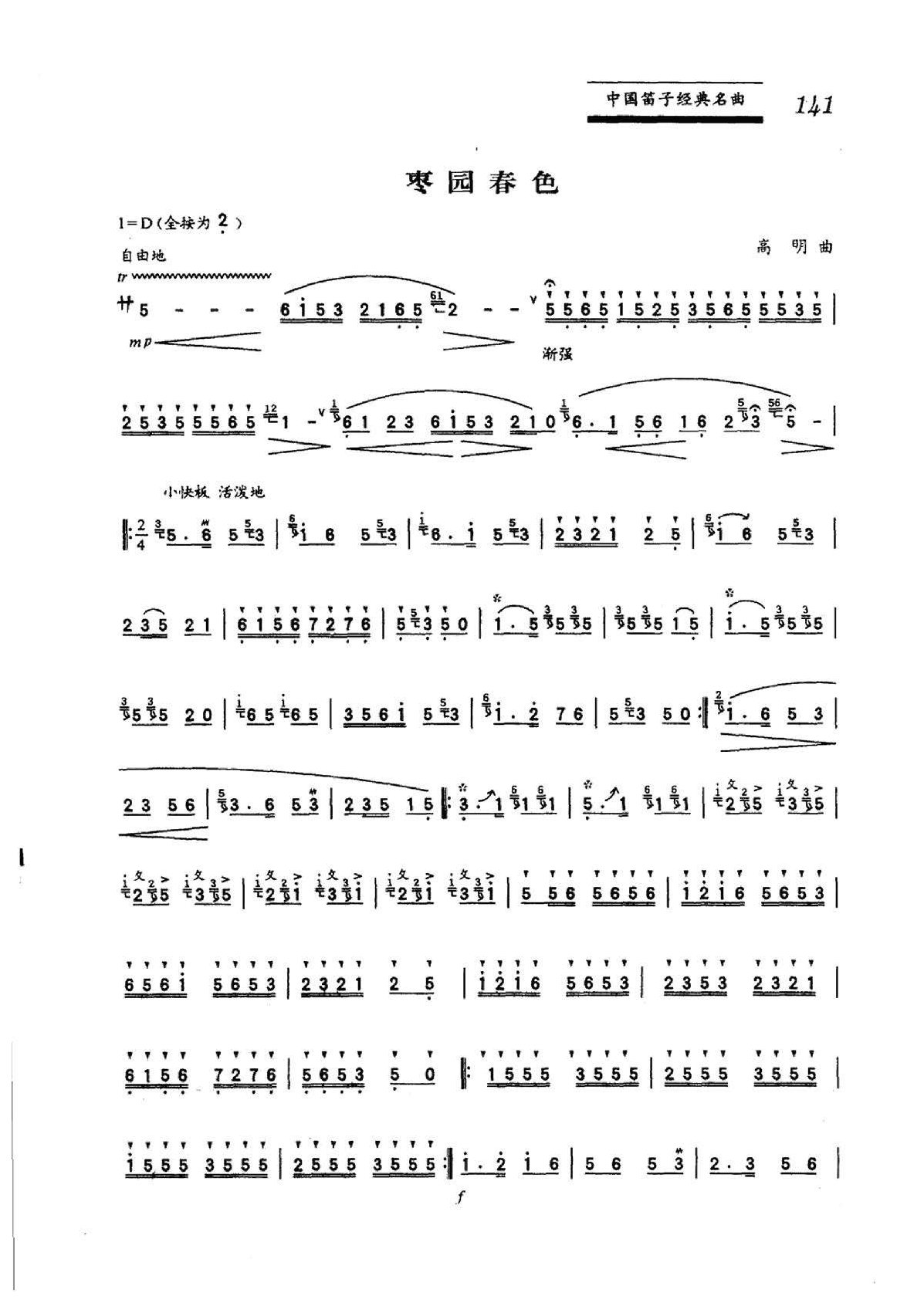 中国笛子名曲《枣园春色 高明曲》