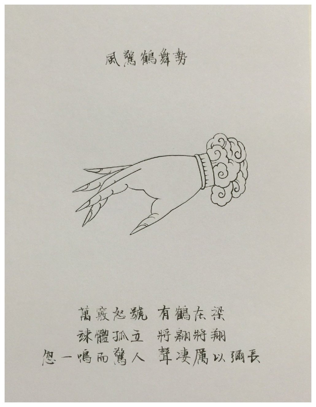 古琴右手指法手势之【风惊鹤舞势】图解